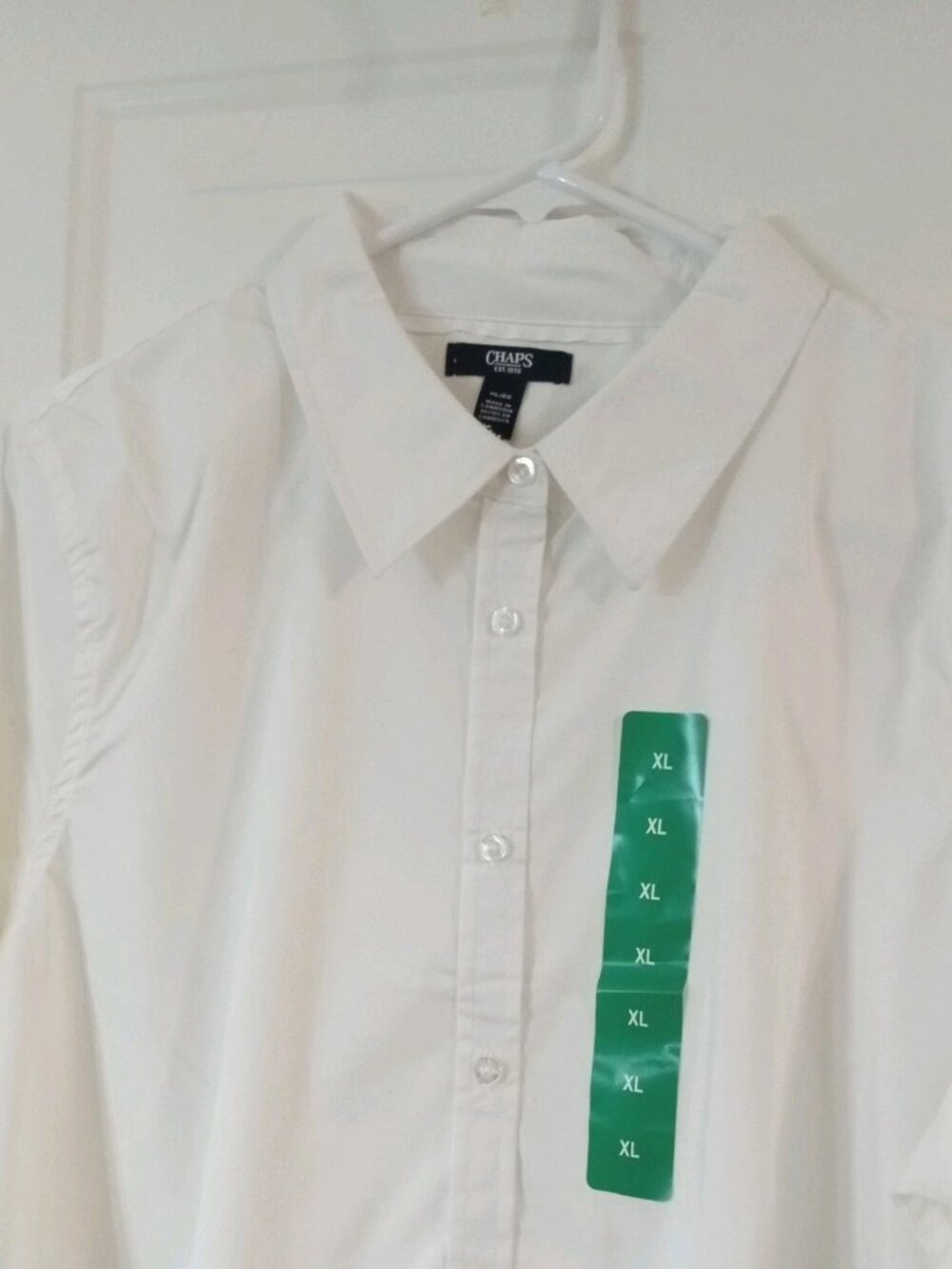 Chaps Women's Button-Up Long Sleeve Blouse Dree Shirt White Size XL NWT - Picture 2 of 7